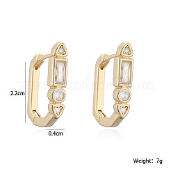 Латунные серьги-кольца из прозрачного кубического циркония&nbsp;WGE931E-01