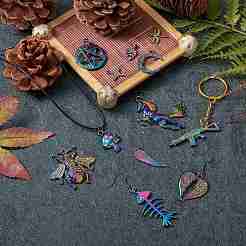 Kit per la creazione di collane con ciondolo color arcobaleno fai da te&nbsp;DIY-SZ0007-57