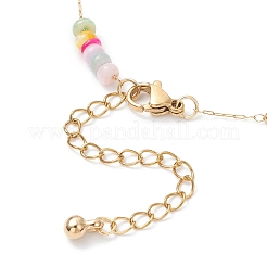 Изготовление браслета-цепочки из окрашенных дисков из натуральной ракушки и нержавеющей стали 304&nbsp;AJEW-JB01383