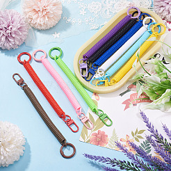 10 porte-clés à ressort rétractable en spirale en plastique&nbsp;KEYC-TA0001-84