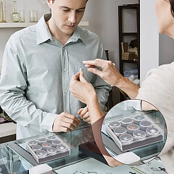 Мини-круглые пластиковые баночки для ювелирных изделий с 9 слотом AJEW-WH0472-42B