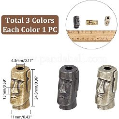 3 stücke 3 farben outdoor edc werkzeug messing fallschirm seil europäischen perlen&nbsp;KK-NB0003-59