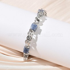 Браслеты-цепочки из натуральной голубой пятнистой яшмы для женщин&nbsp;BJEW-Z148-06P-05