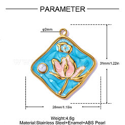 304 Edelstahl-Emaille-Anhänger&nbsp;STAS-OY016-63G