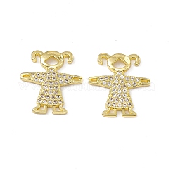 Шармы-соединители из латуни с микропаве из прозрачного кубического циркония KK-E068-VC084