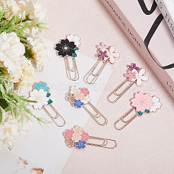 7 шт. 7 стиля закладки из цинкового сплава с эмалью в тонах розового золота AJEW-GL0001-88