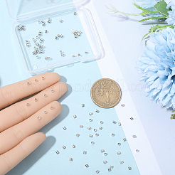 100 шт. 925 бусины-разделители из стерлингового серебра с родиевым покрытием&nbsp;STER-BBC0008-89