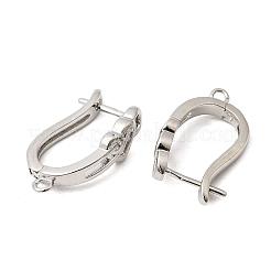 Фурнитура для сережек-колец из латуни в форме сердца&nbsp;KK-A289-08P