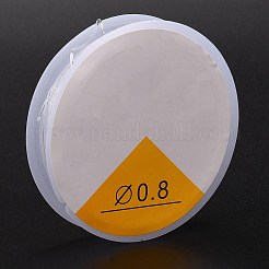 ラウンドクリスタル弾性ストレッチスレッド  ブレスレット用ジェムストーンジュエリービーズクラフト作り  透明  0.8mm  約6.5ヤード（6m）/ロール&nbsp;EW-Z001-D01-0.8mm