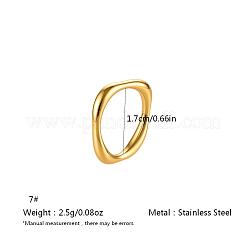 Anillo geométrico cuadrado minimalista de acero inoxidable 304 para mujer&nbsp;LK6099-2
