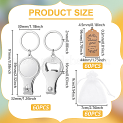 60 брелок-щипчики для ногтей из нержавеющей стали&nbsp;KEYC-WA0001-03