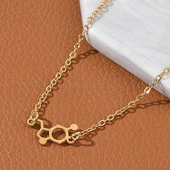 Ожерелья с подвесками из нержавеющей стали 304 с химическим символом NJEW-Z073-03G-04