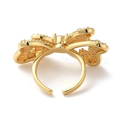 Открытые манжеты из латуни с цирконием для женщин RJEW-M169-04G