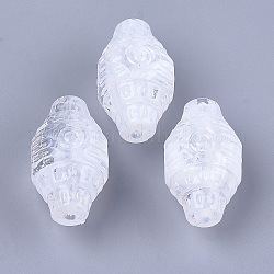 Perles acryliques, pierre d'imitation, blanc clair, 33.5x18x18mm, Trou: 2.5mm