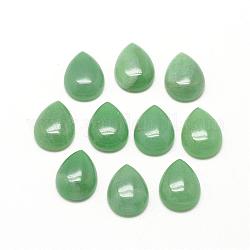 Cabochon avventurina verde naturale, lacrima, 13~14x9~10x5mm