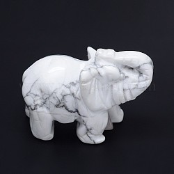 Howlite 3D Elephant Home Display Decorations, 60~65x35~40x40mm