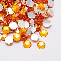 Imitation Taiwan Acrylic Rhinestone Cabochons, Faceted, Half Round, Gold, 2x1mm, about 10000pcs/bag