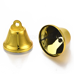 Ciondoli campana di ferro, per Natale produzione di gioielli, oro, 23.5x26mm, Foro: 3 mm
