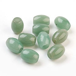 Perle europee di avventurina verde naturale, perline con foro grande, barile, 15~17x12~13.5mm, Foro: 4.5~5 mm