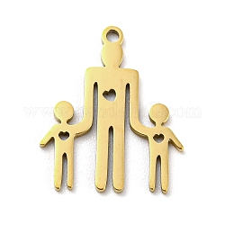 Mother's Day 201 Stainless Steel Pendants, Family Charm, Golden, 17.5x14x1mm, Hole: 1.2mm, 5pcs/bag
