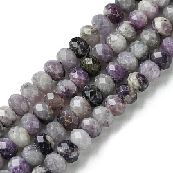 Brins de perles de sugilite naturelles, facette, rondelle, 6~6.5x4~4.5mm, Trou: 0.9mm, Environ 97 pcs/chapelet, 15.59'' (39.6 cm)