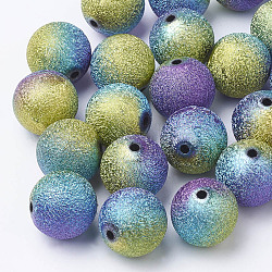 Perles acryliques laquées, ronde, colorées, 18mm, trou: 2 mm, environ 150 pcs / 500 g