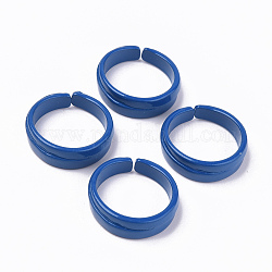 Manschettenringe aus lackierter Legierung, offene Ringe, cadmiumfrei und bleifrei, dunkelblau, uns Größe 6 1/2 (16.9mm)