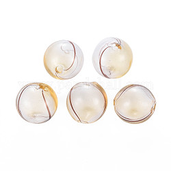 Perle di globo di vetro soffiato a mano trasparente, tondo, vecchio pizzo, 12.5~14mm, Foro: 1~2 mm