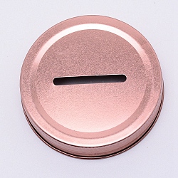 Tinplate Coin Slot Bank Lids, Mason Jar Lid, Pink, 7.2x1.4cm
