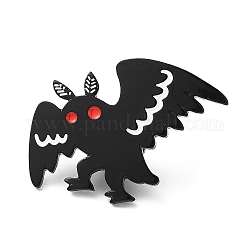 Halloween Fledermaus Emaille Pin, Elektrophorese-Tierabzeichen aus schwarz plattierter Legierung für Rucksackkleidung, Elektrophorese schwarz, 23x35x1.5 mm