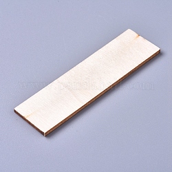 Cabochon in legno di pioppo bianco non finito, rettangolo, per fare gioielli, bianco floreale, 69.5x19.5x2mm