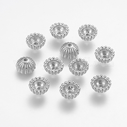 Пластиковые шарики ccb, безлепестковый, платина, 8.5x5 мм, отверстие : 1.5 мм
