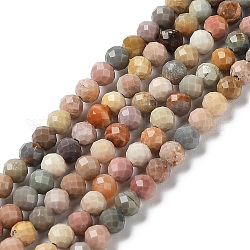 Natürliche Achat Perlen Stränge, facettiert, Runde, 4 mm, Bohrung: 0.6 mm, ca. 99 Stk. / Strang, 15.51 Zoll (39.4 cm)
