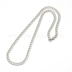 304 cadena de acero inoxidable / fabricación de collar de cadena trenzada, con cierre de langosta, color acero inoxidable, 19 pulgada ~ 20 pulgadas (48.3~50.8 cm), 5.5mm