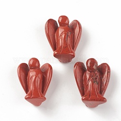 Decoración de exhibición de estatuilla de jaspe rojo natural, ángel decoración piedras curativas, regalos de energía reiki para mujeres hombres, para mesa de oficina en casa, 28~29x21~22.5x14~15mm