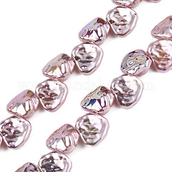 Fili di perle di plastica imitazione perla abs, ab colore placcato, pepite, roso, 13x13x6mm, Foro: 0.9 mm, circa 36pcs/filo, 15.35 pollice (39 cm)
