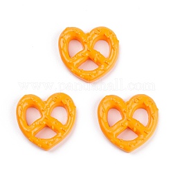 Pendentifs en résine, imitation pain en forme de coeur, orange foncé, 23x25x5mm