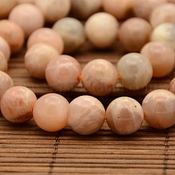 Natürliche sunstone runde Perle Stränge, 10 mm, Bohrung: 1 mm, ca. 37 Stk. / Strang, 14.9 Zoll
