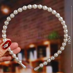 Perlenhaarbänder, Brauthaarbänder Party Hochzeit Haarschmuck für Frauen Mädchen, Platin Farbe, 150 mm