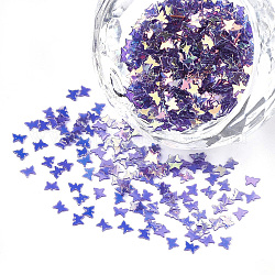 Glänzender Nagelkunst-Glitter, Maniküre Pailletten, diy sparkly paillette Tipps Nagel, Schmetterling, Schieferblau, 2x3x0.2 mm