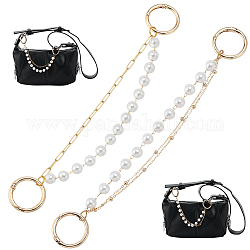 Sunnyclue 2 pz 2 stile imitazione perla e catene di scarpe in lega, con anello a molla, oro, 24~24.5cm, 1pc / style
