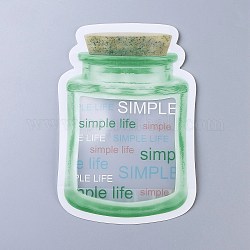 Bolsas selladas con cremallera en forma de botella reutilizable, bolsas de almacenamiento de alimentos con sello hermético fresco, para galletas de caramelo de nueces, verde, 19.7x13.5 cm