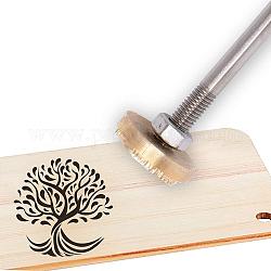 OLYCRAFT 2 Inch Wood Branding Iron BBQ Heat Stamp with Brass Head and Wood Handle for Wood, Leather and Most Plastics - Tree of Life#1