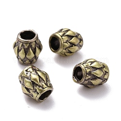 Tibetischen Stil Messing Perlen, cadmiumfrei und bleifrei, Kolumne, gebürstetem antike Bronze, 6.5x6 mm, Bohrung: 2.5 mm