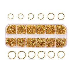 1 Box Iron Jump Rings, Open Jump Rings, Golden, 4~10x0.7~1mm, Inner Diameter: about 2.6mm/3.6mm/4.6mm/5.6mm/6.6mm/8.6mm, about 58g/box