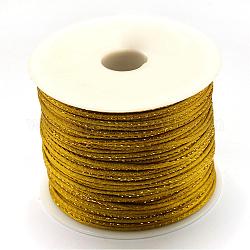 Corde metalliche di corde di perle metalliche, Cavo di coda del mouse in nylon, verga d'oro scuro, 1.5mm, circa 100 yard / roll (300 piedi / roll)