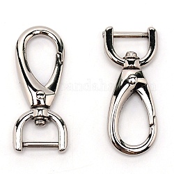 Alloy Swivel Clasps, Swivel Snap Hook, for Bag Replacement Accessories, Platinum, 47x20.5x7.5mm, Hole: 5.5x13mm