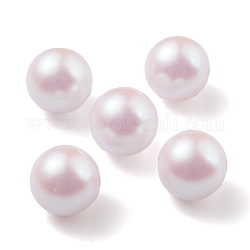 Plastikperlen mit Pompons, Nachahmung Perlen, mittig gebohrt, Runde, rosa, 9.5~10 mm, Bohrung: 1.2 mm