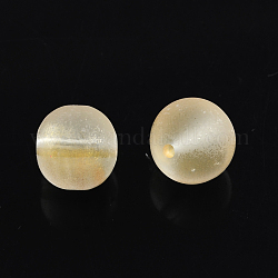 Fili di perle di vetro rotondo spruzzo verniciato, giallo chiaro, 6mm, Foro: 1.3~1.6 mm, circa 133pcs/filo, 31.4 pollice