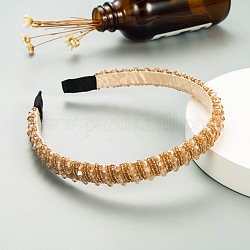 Fascia per capelli con perline di vetro bling bling, accessori per capelli da festa per donne ragazze, Burlywood, 12mm